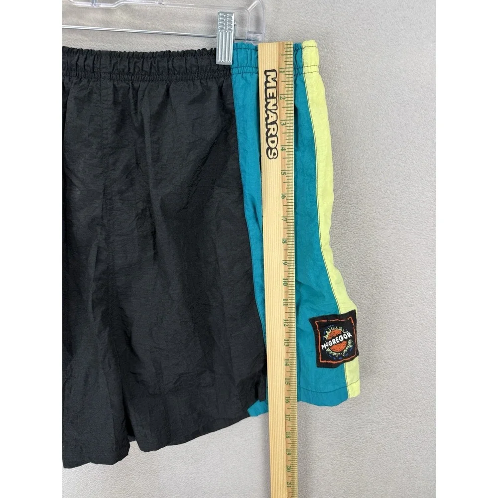 Vintage‎ McGregor Maximum Swim Trunks Mens 3X Black Nylon Colorblock Lined Beach